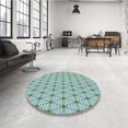 thumbnail image 4 of Ahgly Company Tapis d'Intérieur Rectangulaire Transitionnel Bleu Lagon Bleu Lavable à la Machine, 7 Pieds x 9 Pieds, 4 of 7