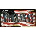 thumbnail image 1 of Plaque d'Immatriculation en Métal Arkansas sur Drapeau Américain, 1 of 1
