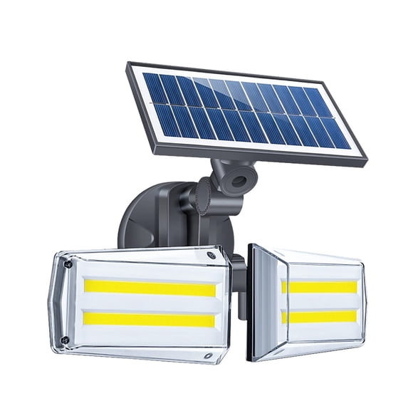 Lampe Murale radar Solaire Micro-Ondes Détection du Corps Humain double Tête Rotative Maison Jardin Étanche Lampadaire Solaire 80 COB
