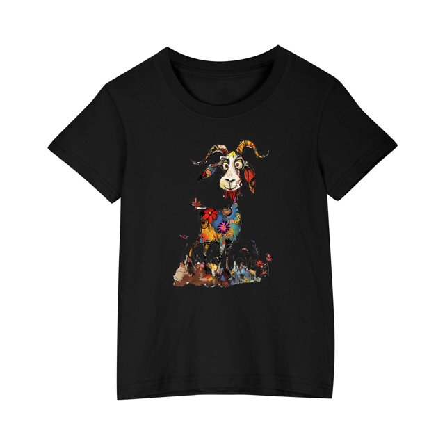 RXIRUCGD 2025 Vêtements d'Été pour Enfants T-shirt Imprimé Mode Mignon Col Rond Manches Courtes