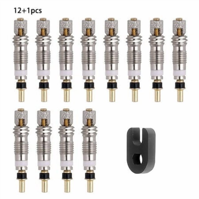 Shengyu Bike Tire Valve Core Set Bicycle Tyre Air Valve Core Repair Tool Kit Replacement for Presta, 15pcs