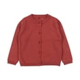 thumbnail image 1 of PMVFHDE Chandails Chauds pour Fille Bébé Enfants Filles Cardigan Manches Longues Enfant Chandail Boutonné Fille Col Rond Cardigans Chandail Rouge Brique,6a, 1 of 2