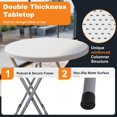 thumbnail image 4 of FDW 31.5'' Weatherproof Folding High Top Bar Table - Portable Round Cocktail Table for Indoor Outdoor Events, 4 of 7