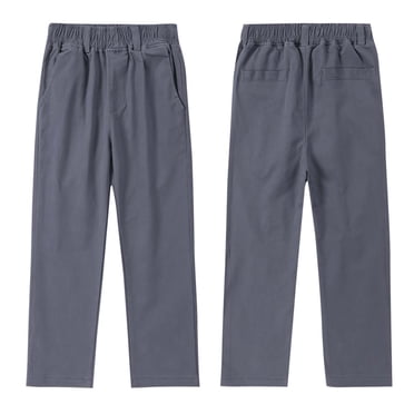 Bocqde Boys Cotton Dress Pants Fashion Casual Solid Color Trouser Pants Slim Fit Straight Tube Uniform Pant, 3-17 Years