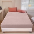 thumbnail image 4 of Birdeem Fitted Sheet, Bed Sheet with Soft Checkered Pattern, Elastic Deep Pocket Design for Non Slip Fit, 59x79 Inch Cotton Blend, Multiple Solid Colors, 4 of 9