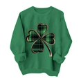 thumbnail image 1 of SDNall Chandail à Manches Longues pour Femmes, Imprimé Trèfle de la Saint-Patrick, Tunique Décontractée Ample à Col en V, 1 of 6