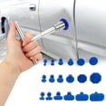thumbnail image 1 of 18PC Car Dent Puller Kit - Aluminum Alloy T-Pull with Blue Tabs, M10 Thread for DIY Body Repair (Silvery), 1 of 9