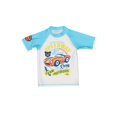 thumbnail image 4 of Boy's Cartoon Car Pattern Swimsuit, Short Sleeve T-shirt & Swim Trunks & Swim Cap Set, Quick Dry Summer Holiday Surfing Swimwear, 4 of 5