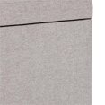 thumbnail image 4 of Cosmopolitan Ottomane de Rangement Rectangulaire de 34 Po L en Tissu Aspect Lin Gris Nuage, 4 of 6