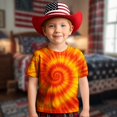 thumbnail image 1 of Hauts et T-Shirts pour Filles - T-Shirt Graphique à Manches Courtes Imprimé Tourbillon Col Rond Décontracté Confortable pour Usage Quotidien pour Tout-Petits et Enfants 2-13 Ans, 1 of 4