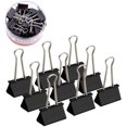 thumbnail image 1 of Medium Binder Paper Clips Clamps Black, 24 Pcs 1/4 Inch Metal Foldback Bulldog Clip for Office Home Kitchen (32mm), 1 of 8