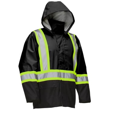 Forcefield Hi Vis Safety Rain Jacket with Snap-Off Hood<br>*On-Line Exclusive