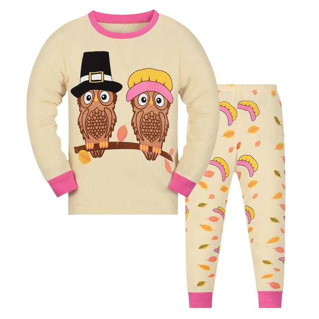 PMVFHDE Ensemble de Pyjama Imprimé Dessin Animé pour Enfants / Chandail à Manches Longues Col Rond / Pyjama en Coton Unisexe pour Garçons et Filles Jaune-5,7-8 Ans