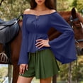 thumbnail image 1 of Soki Womens Renaissance Victorian Peasant Ruffle Smocked Waist Boho Pirate Shirt Blouse Cosplay Costume, 1 of 9