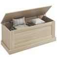 thumbnail image 1 of HOMCOM Coffre de Rangement Moderne, Boîte en Bois pour Salon, 39,4 Pouces, Naturel, 1 of 10