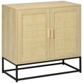thumbnail image 1 of HOMCOM Wood Sideboard Storage Cabinet w/ Rattan Doors, Adjustable Shelf, 1 of 10