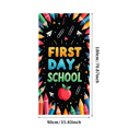 thumbnail image 3 of Colorful Backdrop Banner with Apple and School Elements for First Day of School Party Supplies Photography Props Decorations School Events Classroom Decor Back to School Celebrations, 3 of 4