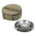 thumbnail image 1 of 4pcs Stainless Steel Plates and Bowls Set Camping Dinner Dish, 1 of 8