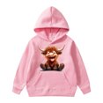 thumbnail image 1 of PMVFHDE Chandails d'Automne en Liquidation pour Filles, Chandail à Capuche à Manches Longues pour Enfants, Chandails Col Rond pour Filles, Rose, 3-4 Ans, 1 of 7