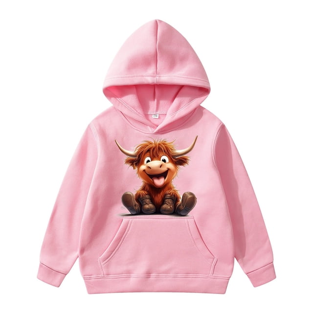 PMVFHDE Chandails d'Automne en Liquidation pour Filles, Chandail à Capuche à Manches Longues pour Enfants, Chandails Col Rond pour Filles, Rose, 3-4 Ans