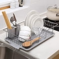 thumbnail image 4 of Dish Drying Rack, 304 Stainless Steel Dish Rack, with Utensil Holder, Cutting Board Holder and Dish Drainer, Dish Rack and Drainboard Set, for Kitchen Counter Top, 4 of 7