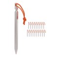 thumbnail image 2 of Tent Stakes V Shape Heavy Duty Tent Peg With Ropes For Outdoor Camping Tent Accessories Silver White, 2 of 8