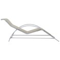 thumbnail image 3 of vidaXL Chaise Longue Textilène et Aluminium Crème, 3 of 5