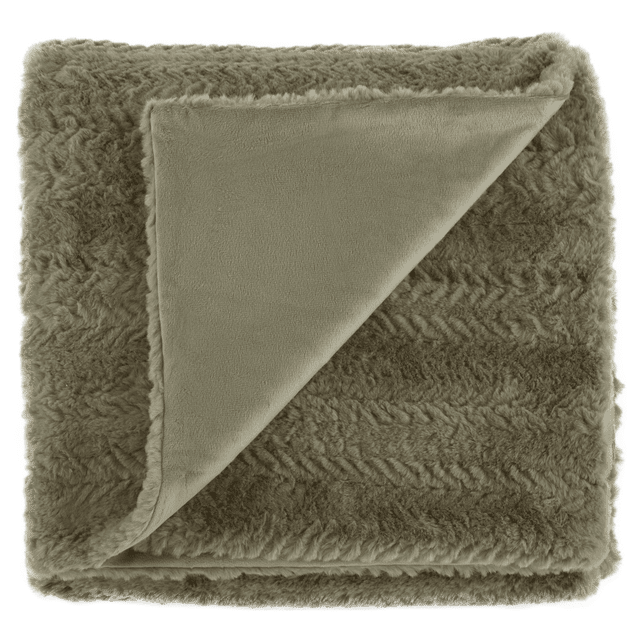 Bouclair Sage Ellyn Faux Fur Throw 50x60 in (127x152 cm)