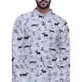 thumbnail image 4 of Atasi Button Down Asymmetrical Kurta For Men Printed Mandarin Long Sleeve Shirt, 4 of 5