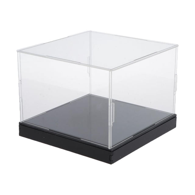 Milaget Acrylic Display Box Dustproof Assemble Countertop Box for Model Doll Toy 20cmx20cmx15cm