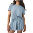 thumbnail image 2 of karymi Femmes Maison Mode Décontractée de Pâques Hauts et Pantalons Imprimés Ensemble de Pyjama à Manches Courtes avec Poches Aubaines Wal&mart Aubaines de la Semaine Action de Grâce, 2 of 7