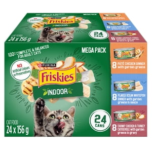 Friskies Pack de variétés assorties à l'intérieur, aliments pour chats mouillés 24 x 156 g