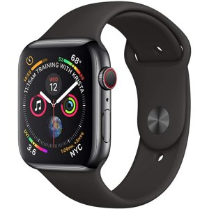Rénovés Apple montre Series 4 Acier inoxydable 44mm A1976 (GPS + Cellulaire) Space Noir (grade B)