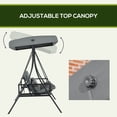 thumbnail image 4 of Outsunny 3 Person Porch Swing Bed with Adjustable Canopy Dark Grey, 4 of 10
