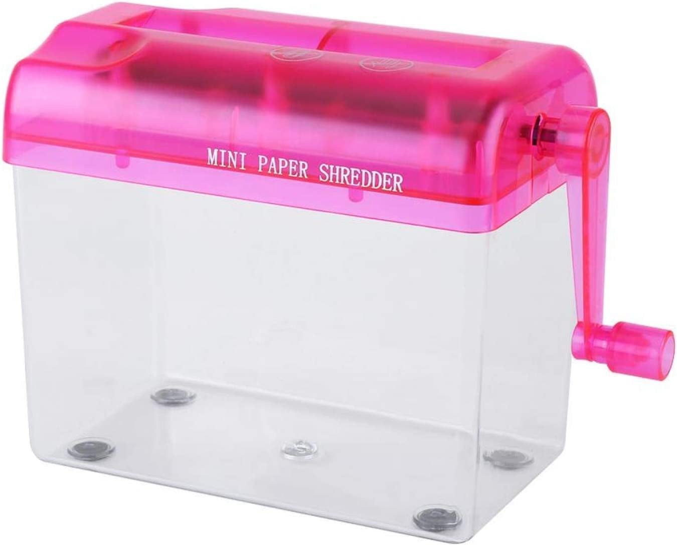 Manual Shredder, A6 Portable Mini Manual Paper Cut Shredder Fit for Office Home School(Pink)
