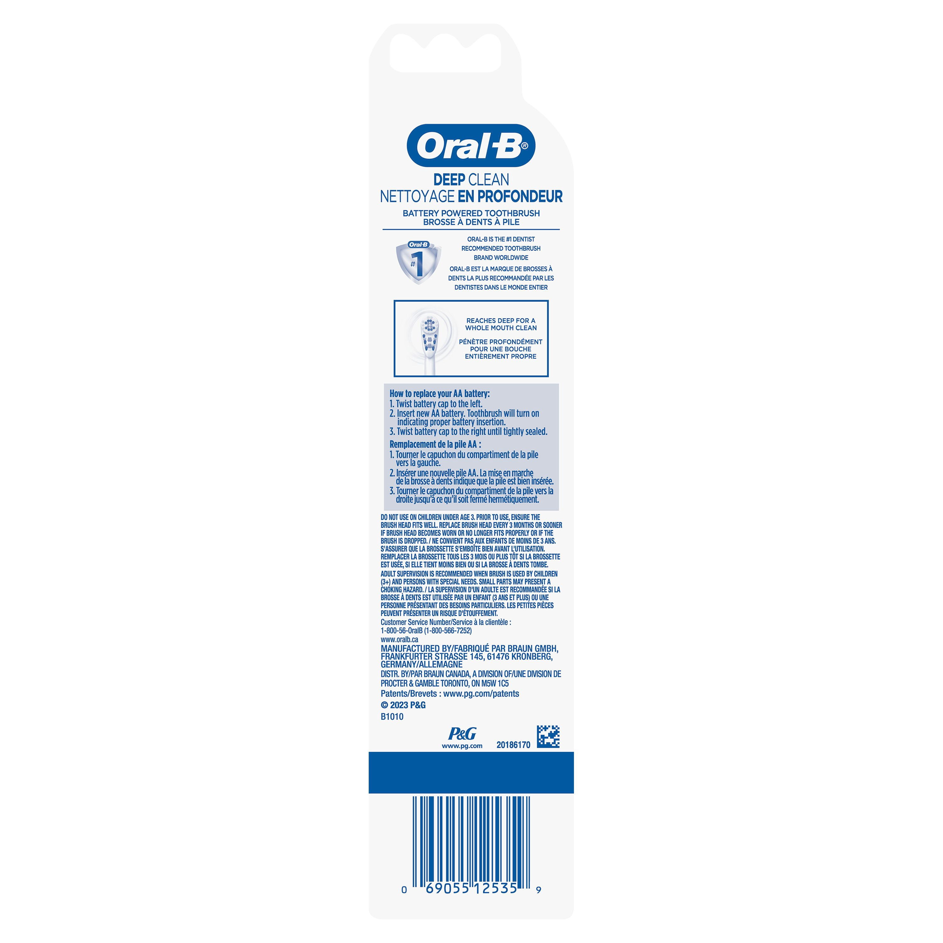Brosse à dents à pile Oral-B Complete, les couleurs peuvent varier