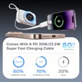 thumbnail image 4 of Domars 2pcs 10000mAh Magnetic Power Bank Set, 22.5W Fast Charging Portable Charger with Charging Base, Built-in Type-C & Lightning Cable, Strong Magnetic Adsorption for Home Office Travel, 4 of 7