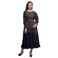 thumbnail image 1 of Bimba Robe Bloc Femme à Manches Longues Smockée Col Rond à Volants Été Maxi-Moyen, 1 of 5