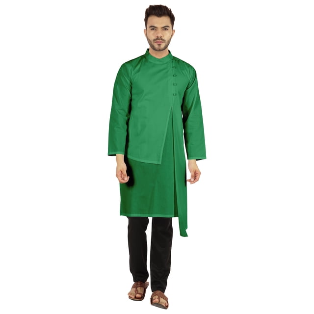 Atasi Indian Designer Kurta For Mens Party Wear Solid Color Ethnic Long Shirt