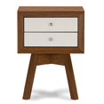 thumbnail image 1 of Baxton Studio Warwick Two-tone Walnut and White Modern Accent Table and Nightstand, 1 of 6