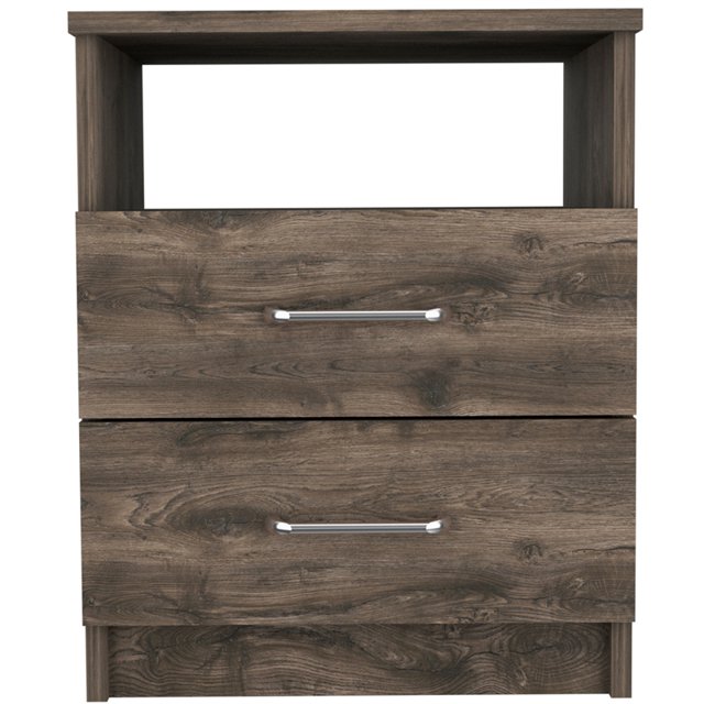 TUHOME Napoles Night Stand - Dark Brown Engineered Wood - For Bedroom