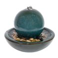 thumbnail image 1 of Sunnydaze Indoor Home Decorative Smooth Glazed Ceramic Orb Tabletop Water Fountain Feature - 7" - Teal, 1 of 10