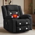 thumbnail image 1 of YSICK Swivel Rocker Recliner Chair with USB Ports Chenille for Living Room,Black, 1 of 7