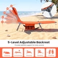 thumbnail image 4 of Gymax 2PCS Tanning ChairFolding Beach Lounge Chair w/5-Position Adjustable Backrest Orange, 4 of 7