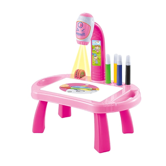 Kids Projector Drawing Desk With Light And Music Learning Art Toy Tracing Table With Stencils Erasable Board And Coloring Book Creative Activity Gift 1.02 Lbs