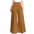 thumbnail image 2 of Meichang Women's Plus Size High Waisted Wide Leg Pants, Brown, Size XL, 2 of 9