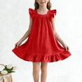 thumbnail image 5 of JDQJBZ Robe Sans Manches pour Bébé Fille, Ourlet à Volants, Grand Nœud au Dos, Tenue d'Été pour Fête, 5 of 5