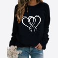 thumbnail image 1 of Meichang T-Shirts Mignons de la Saint-Valentin pour Femmes, T-Shirts Graphiques Mignons avec Cœur, Manches Longues, Col Rond, Hauts Mignons, Coupe Ample, Chandail Molletonné à Enfiler pour les Fêtes, 1 of 3