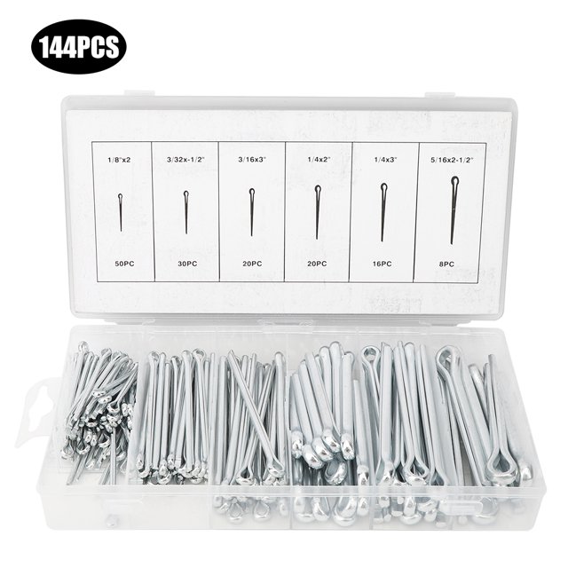 144Pcs Goupille de Goupille Ensemble Kit Fer Fournitures Industrielles Fixation Outils Manuels