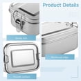 thumbnail image 4 of 4 PCS Bento Boxes, 550 ML Stainless Steel Lunch Boxes, Food Storage Containers, Portable Metal Lunch Containers, Lockable Clips to Leak Proof, Reusable Dishwasher Safe Lunch Snack Boxes, 4 of 6